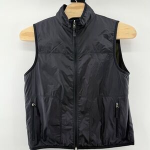 Sonoma Sport Reversible Vest Navy Blue Green Sleeveless Zip Up Medium Y2K 90s